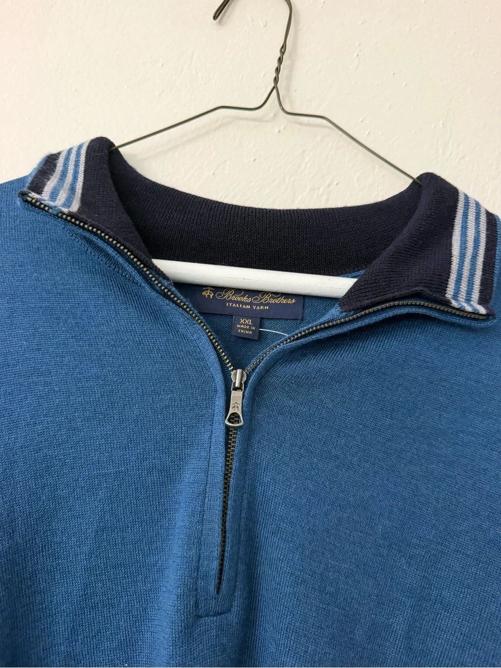 Blue Half-Zip Men's Sweater by Brooks Brothers